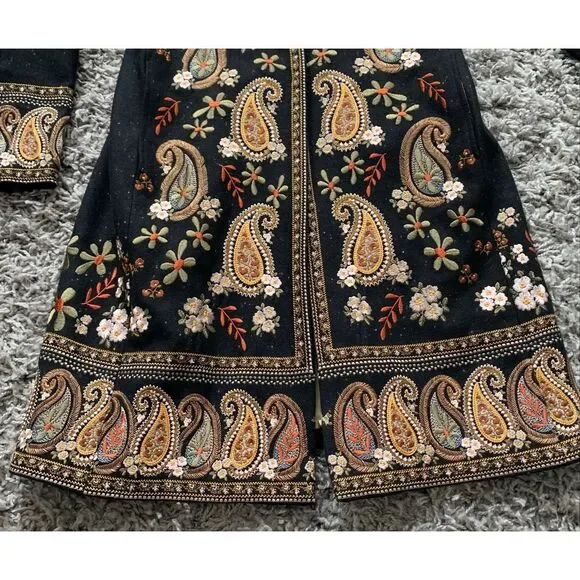 NEW Johnny Was Biya embroidered Paisley LONG JACKET COAT sz M - Picture 13 of 13